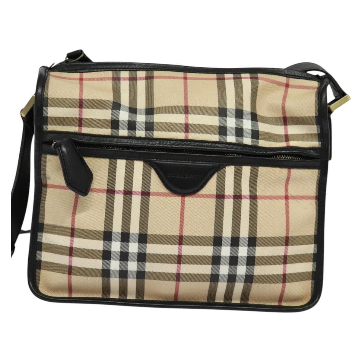 Burberry Nova Check Shoulder Bag Canvas Beige Shoulder Bag 153