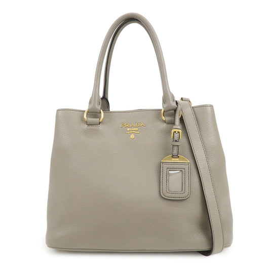 Shoulder Bag 2Way Bag Hand Bag Leather Gray Logo