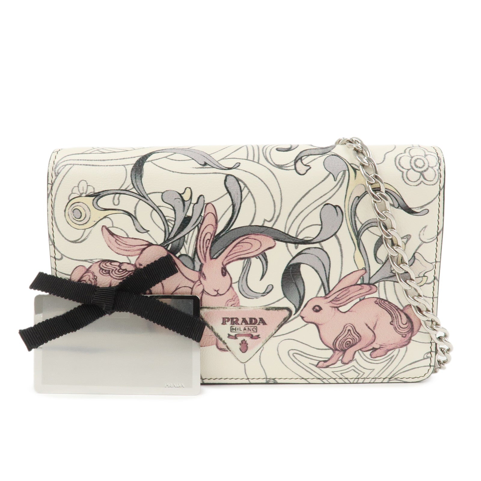 Crossbody Bag Shoulder Bag Rabbit Ivory Leather Chain