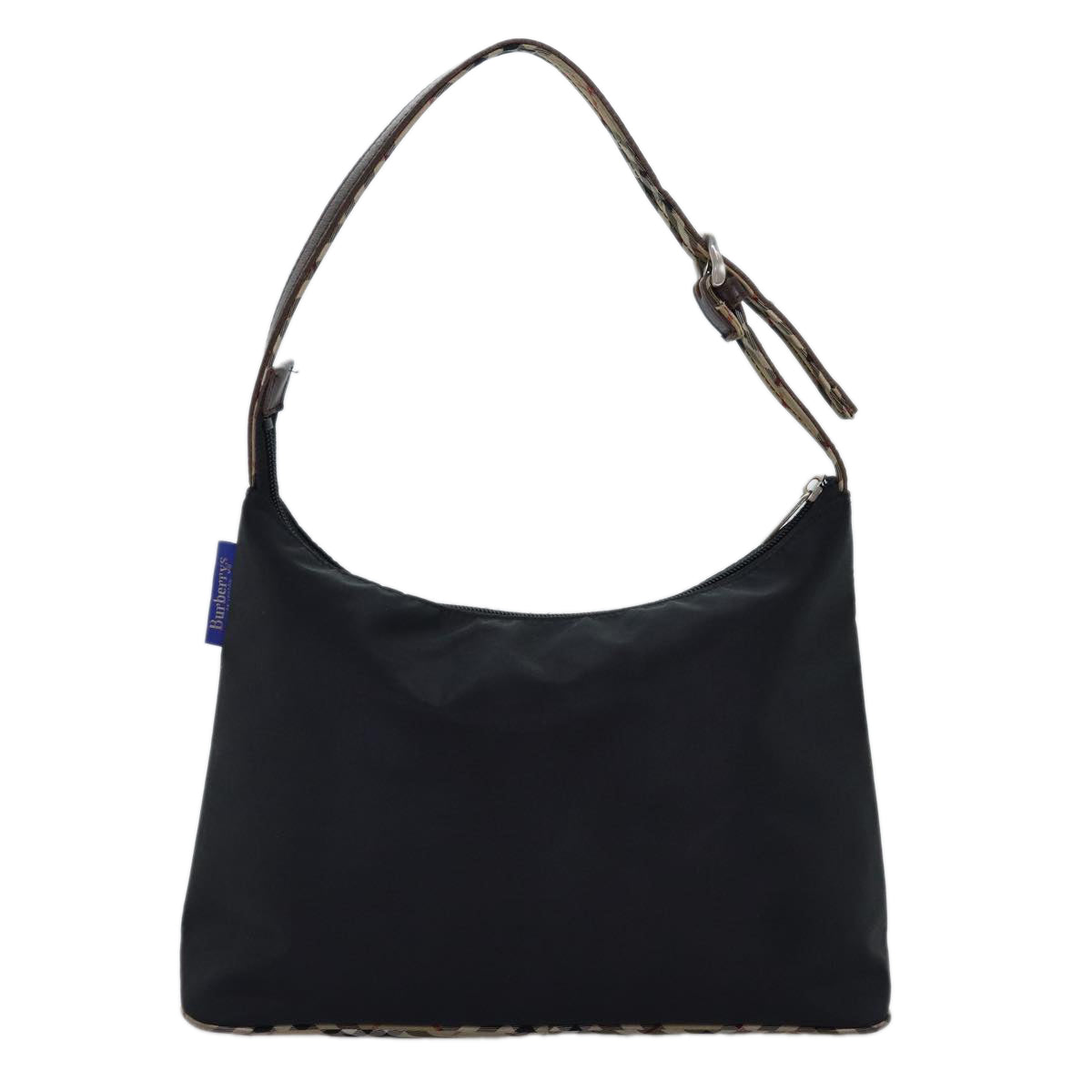 Burberry Label Shoulder Bag Canvas Black Blue Shoulder Bag 3