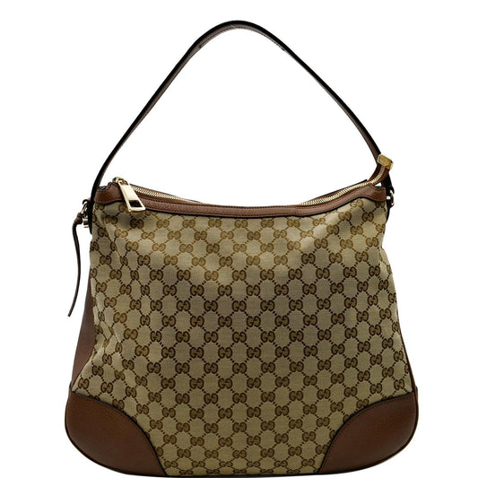 Gucci Bree Hobo Bag Canvas Brown Travel Bag