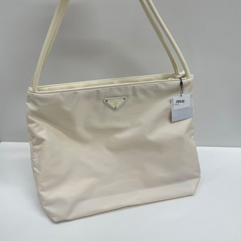 Prada Creamy Tessuto City Tote Bag Nylon White