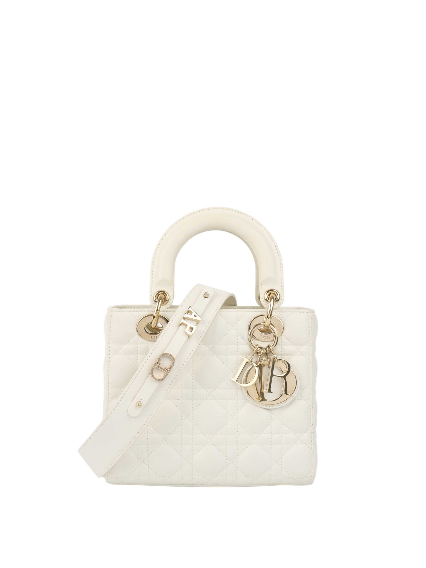 Dior Handbag Lady Bag GHW White Small