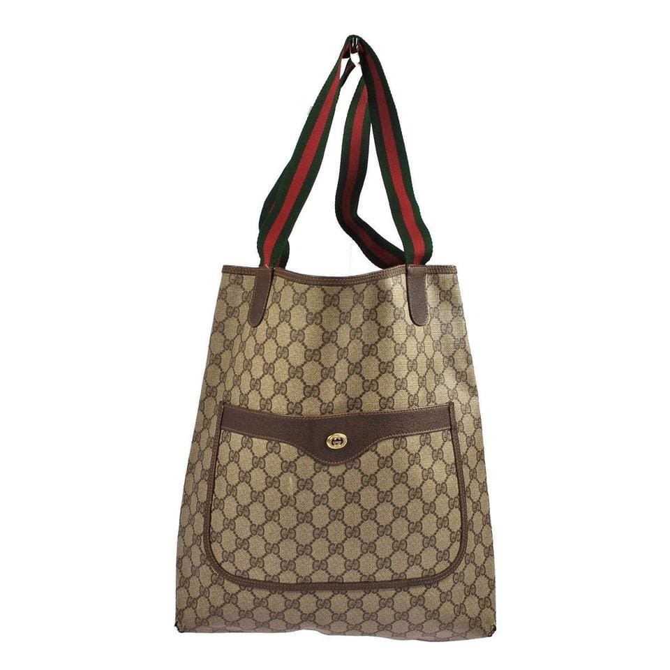 Gucci Pvc Tote Bag Leather Brown
