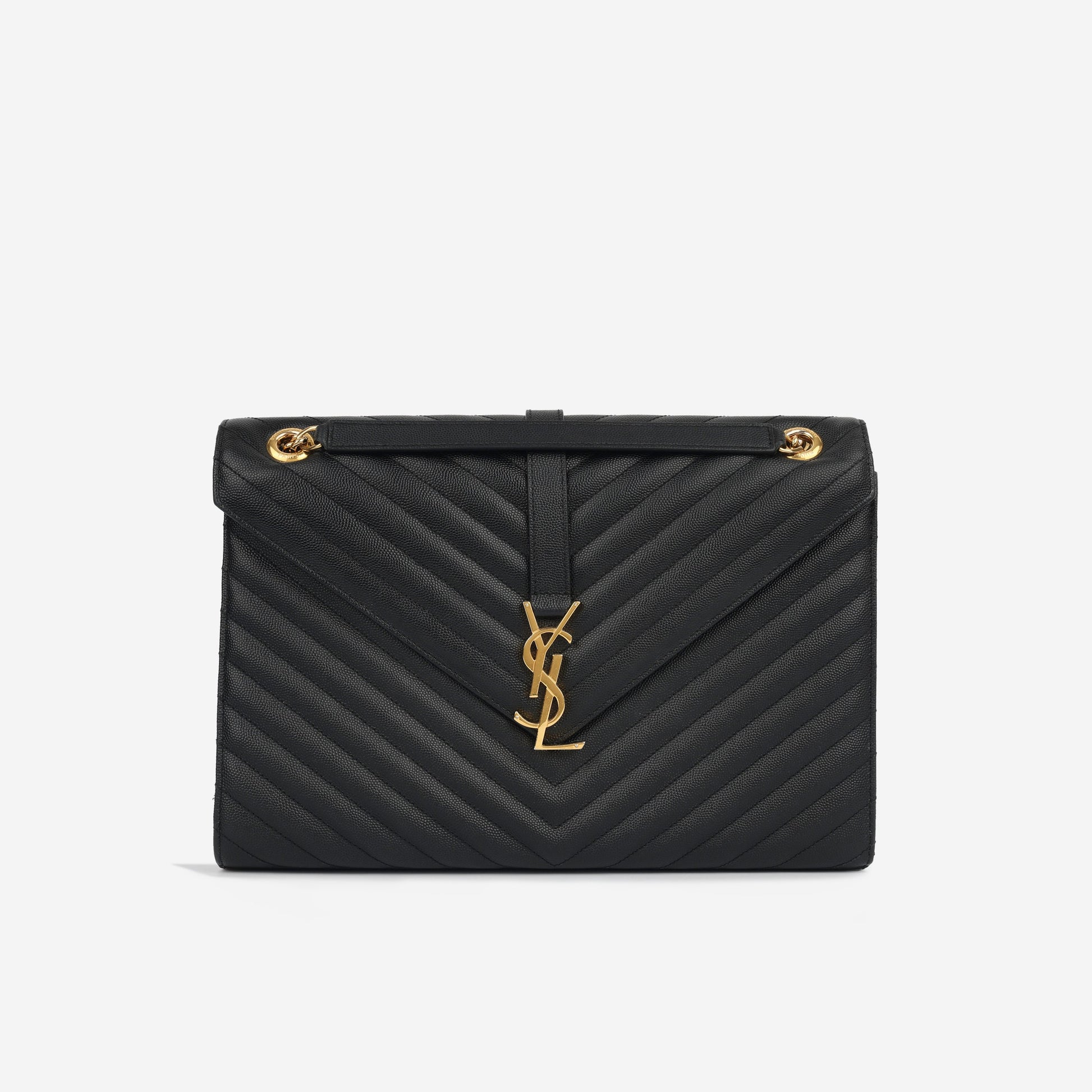 YSL Saint Laurent Envelope Bag Large Crossbody Bag Grained Ghw 2