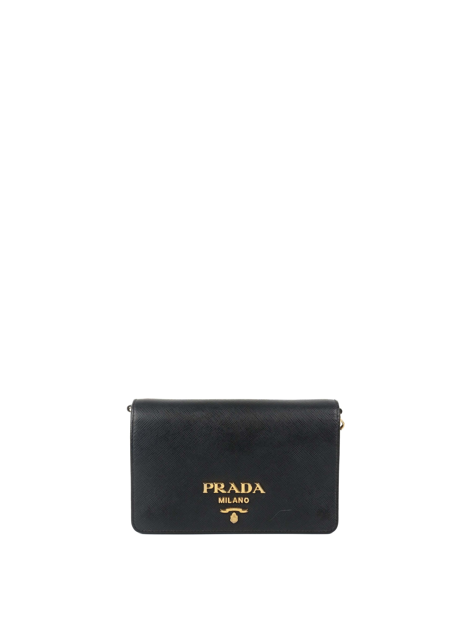 Prada Bag Bag Leather Saffiano Black Mini Bag