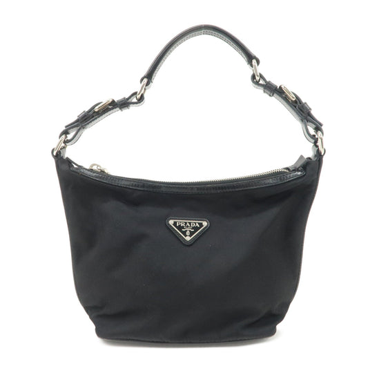 Shoulder Bag Triangle Hand Bag d Leather Nylon Black
