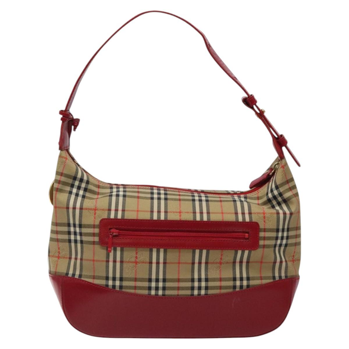 Burberry Nova Check Shoulder Bag Canvas Beige Shoulder Bag 156