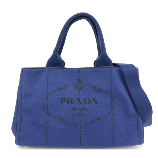 Tote Bag Triangle Canapa 2Way Tote Hand Bag Canvas Blue Logo