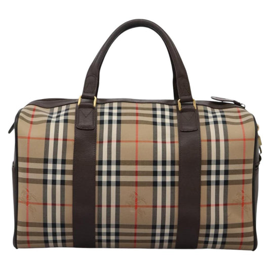 Burberry Haymarket Travel Bag Canvas Beige
