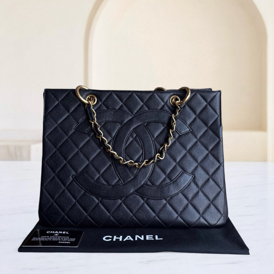 Chanel Timeless Tote - Caviar Grained Calfskin Hardware Quilted Black Tote Bag