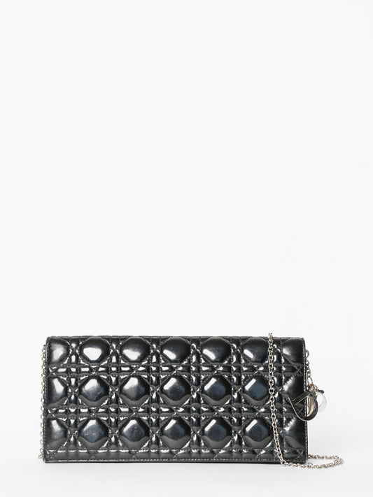 Dior Clutch Bag Christian Cannage Clutch Black
