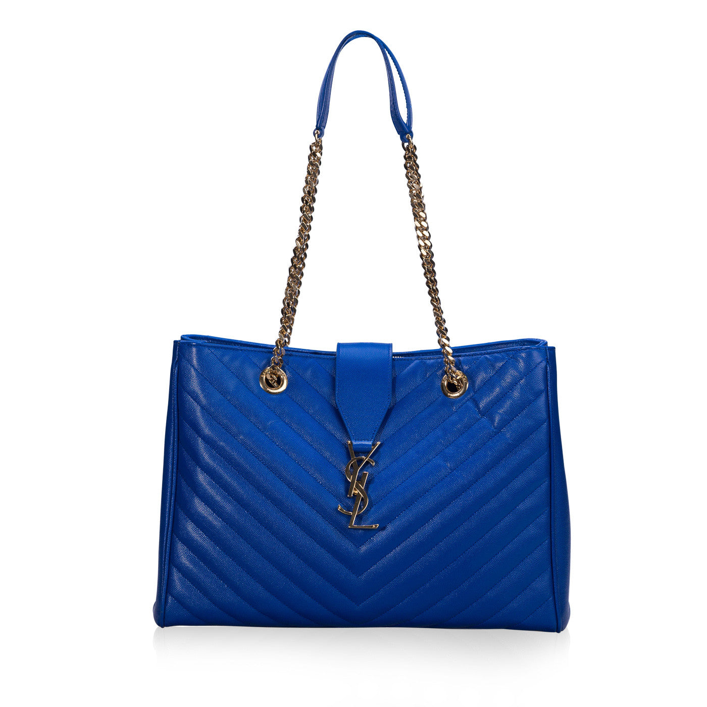YSL Saint Laurent Grained Tote Leather Matelasse Shoulder Bag