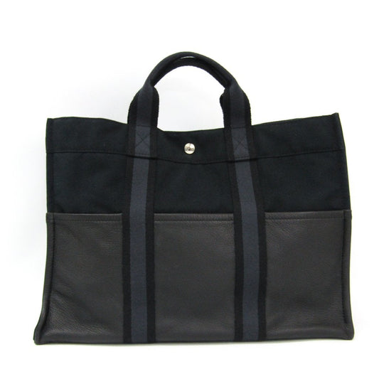 Hermes Luxury Gray Fourre Tout Mm Tote ( Leather Canvas Tote Bag