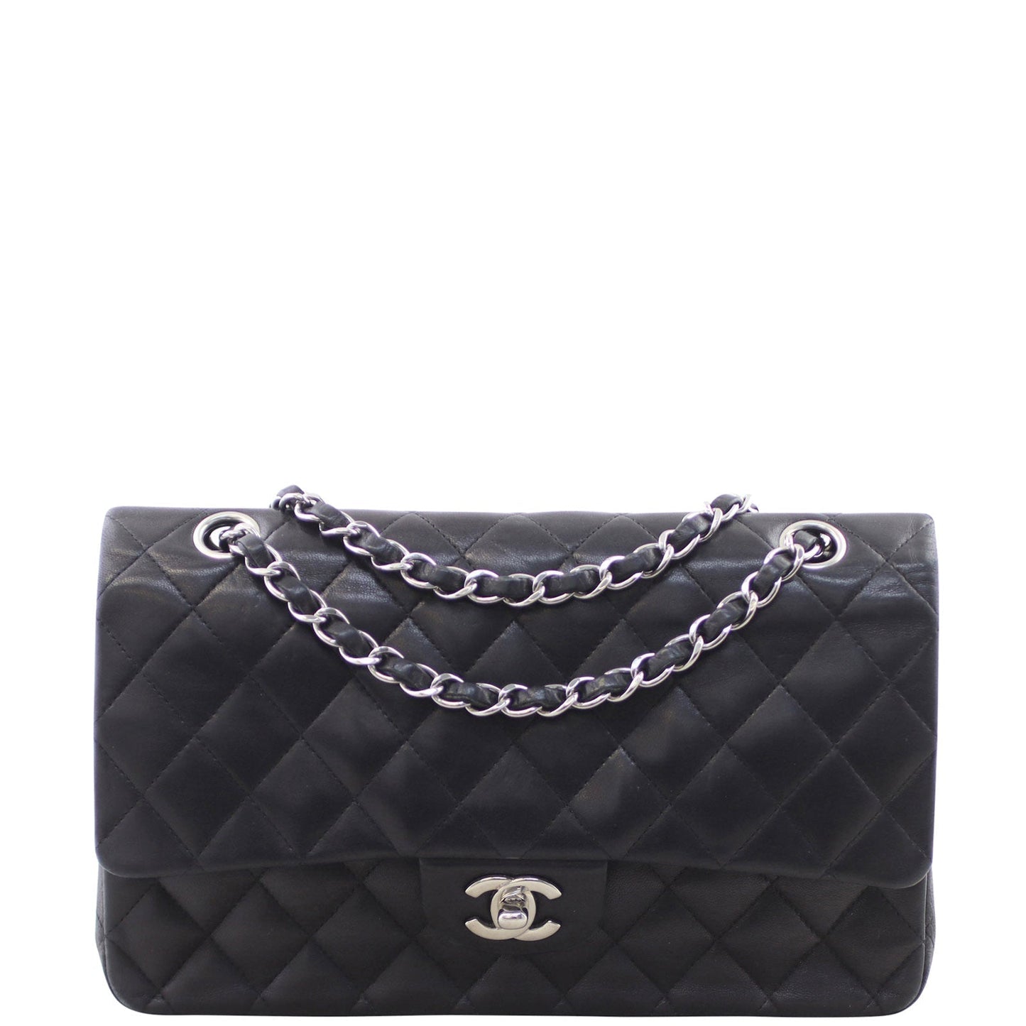 Chanel Classic Double 10 Series Handbag Black Medium