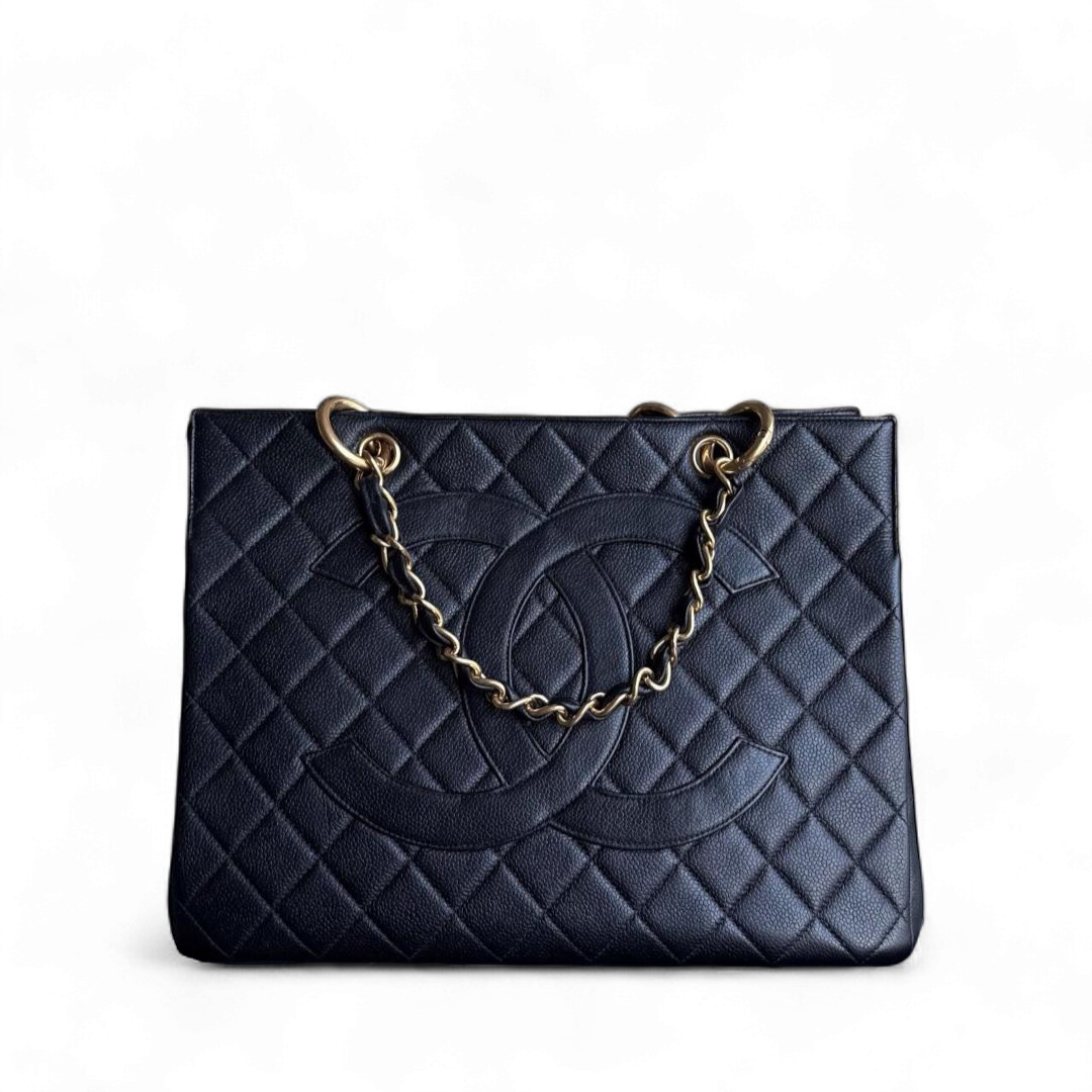 Chanel Timeless Tote - Caviar Grained Calfskin Hardware Quilted Black Tote Bag