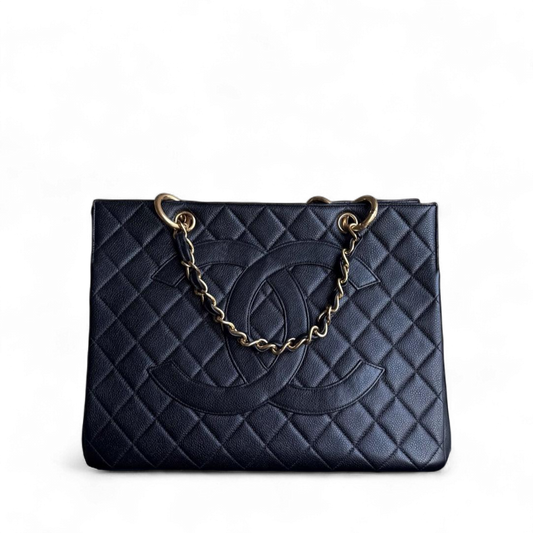Chanel Timeless Tote - Caviar Grained Calfskin Hardware Quilted Black Tote Bag