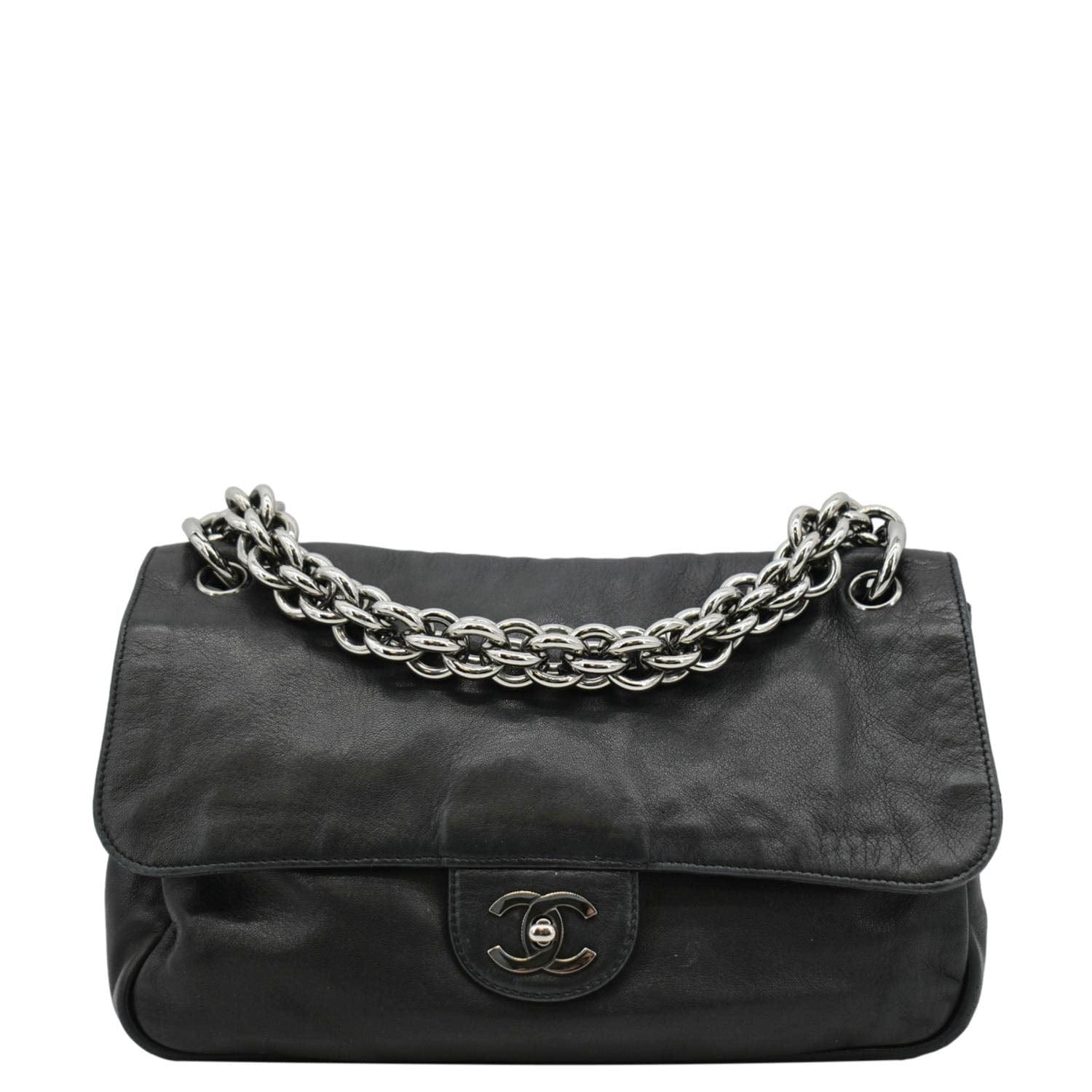 Chanel Soft Flap Leather Black Travel Bag