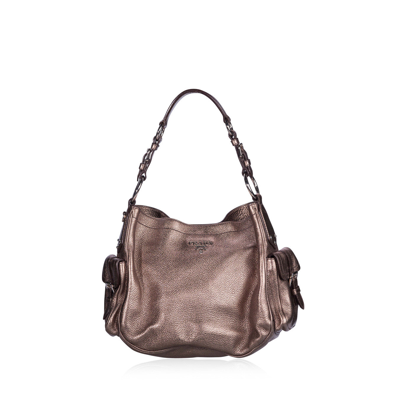 Prada Piombo Daino Shoulder Bag Vitello