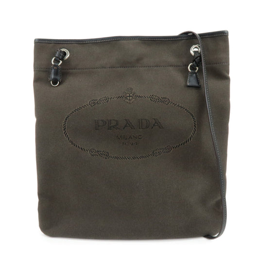 Crossbody Bag Jacquard Shoulder Bag Dark Leather Brown Logo