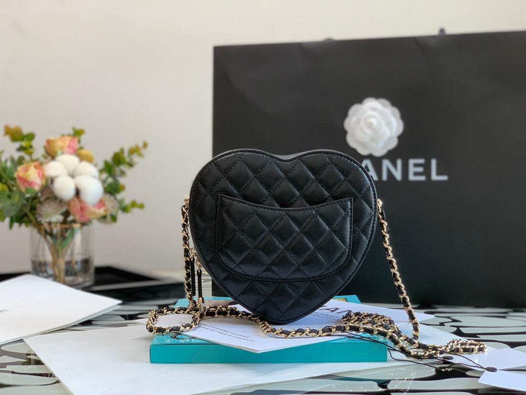 CHLMini Heart 7in 18cm B07958 Black Mini Bag