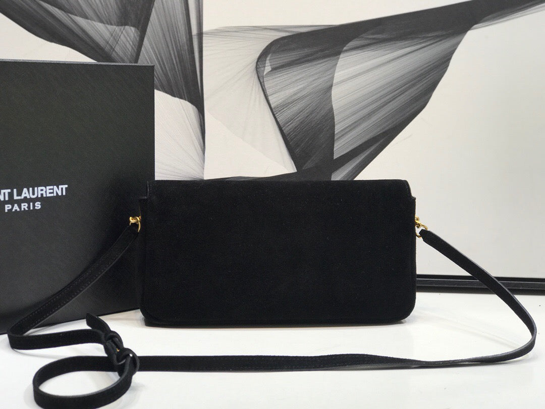 YSL Saint Laurent Kate Tassel 10in 26cm Black Small Shoulder Bag
