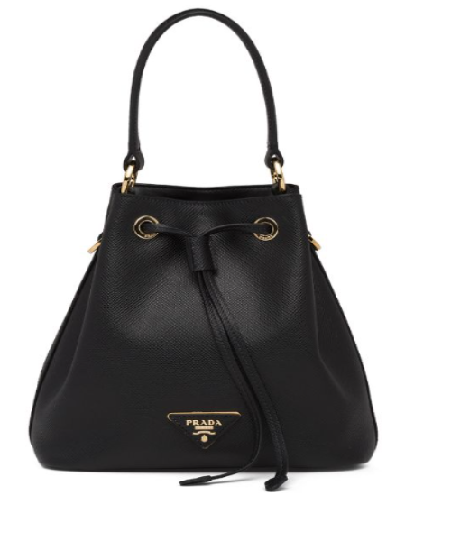 Prada Prada Saffiano Leather Bucket Bag Black