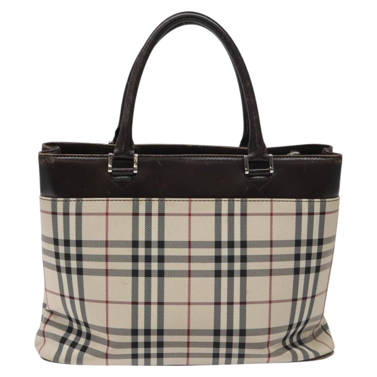 Burberry Nova Check Synthetic Tote Bag Beige Tote Bag 1
