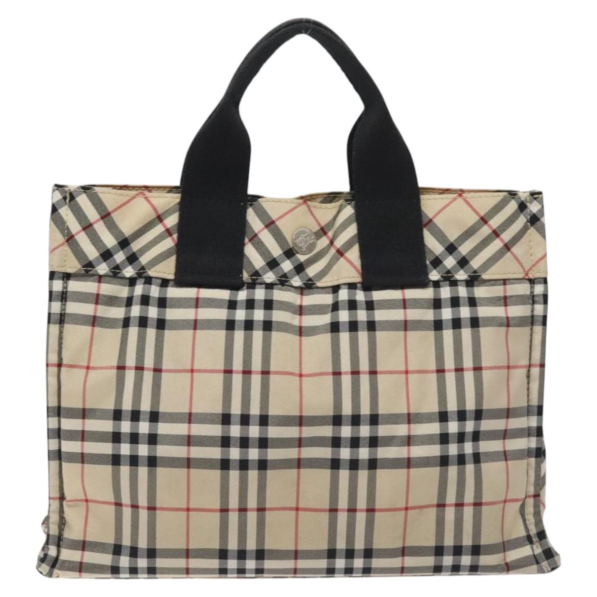 Burberry Nova Check Tote Bag Nylon Beige Tote Bag 5
