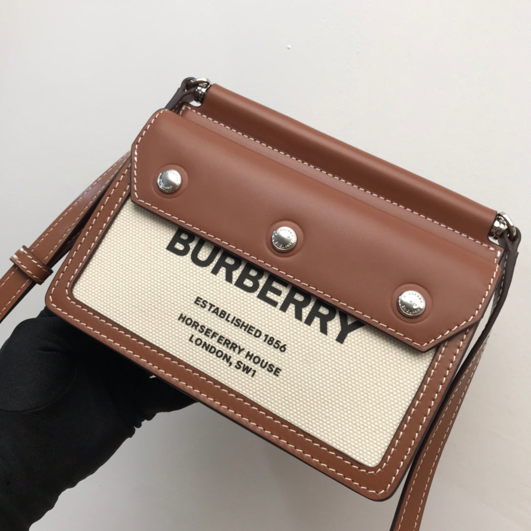 Top Quality Horseferry Print Title Bag With Brown Mini Travel Bag