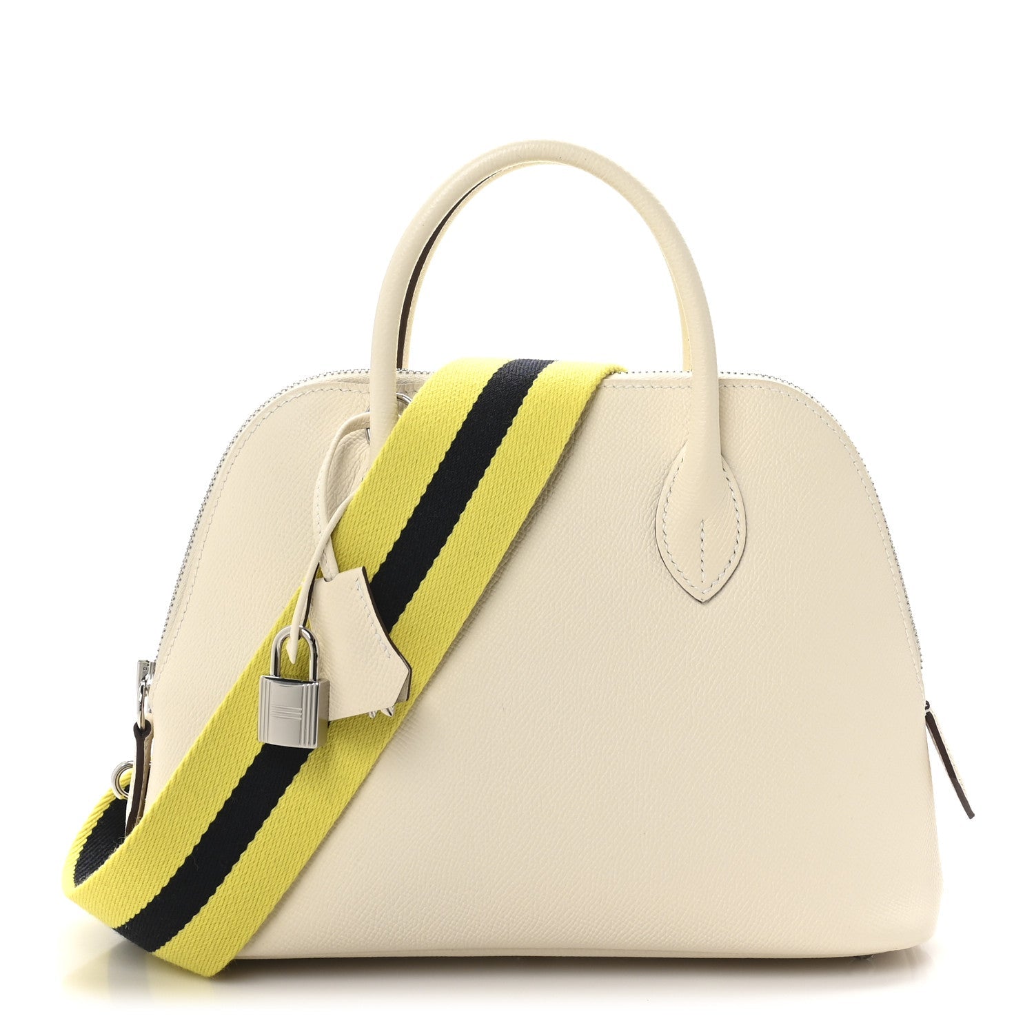 Hermes Epsom Sangle Bolide Nata Bleu Indigo Lime Handbag Travel Bag