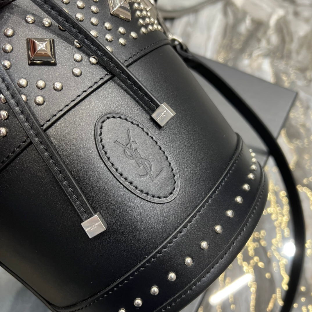 YSL Saint Laurent Ysl Saint Laurent Bahia Small Bucket Bag Black