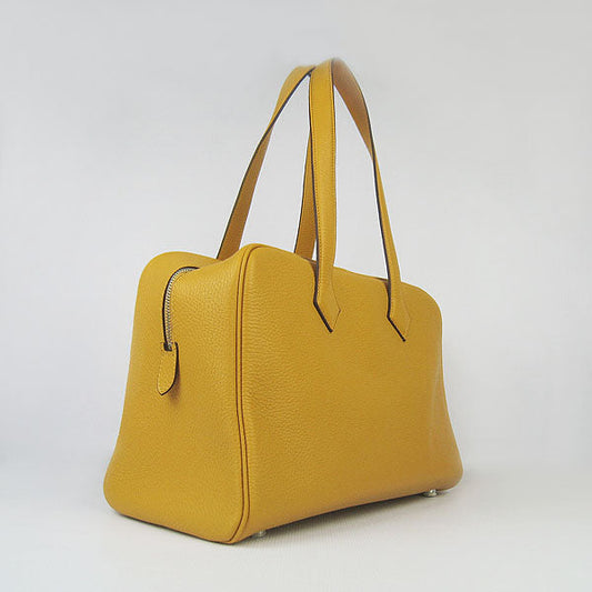 Hermes Luxury Togo Handbag Yellow Leather Travel Bag