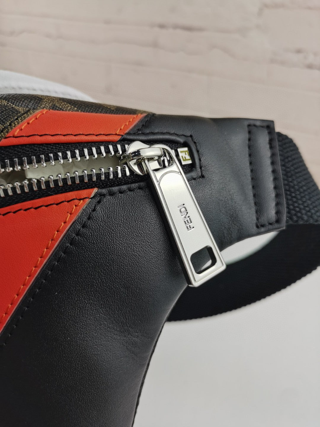 Fendi Top QualityTop Quality Belt Khaki Orange FF Accessory