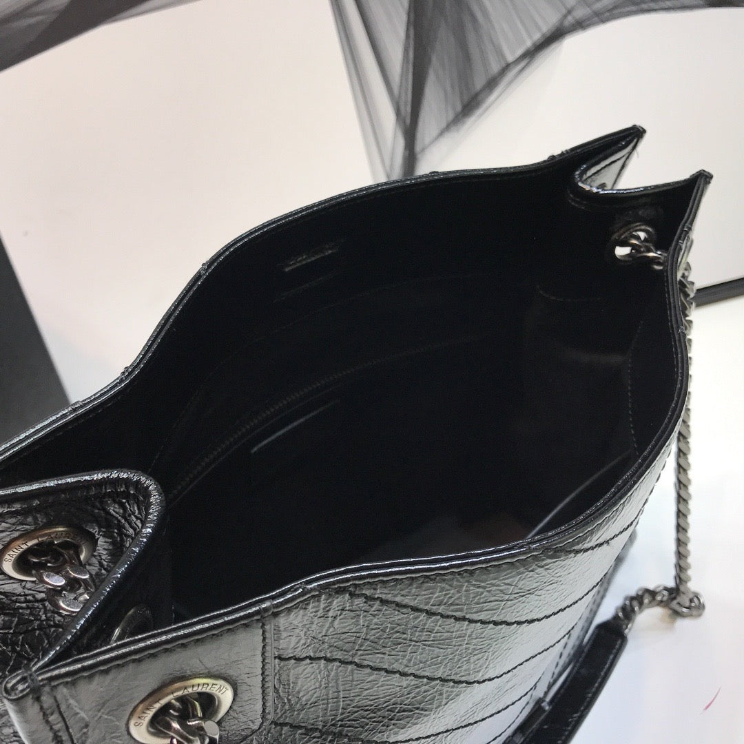 YSL Saint Laurent Niki Shopping 12in 32cm Black Medium Tote Bag