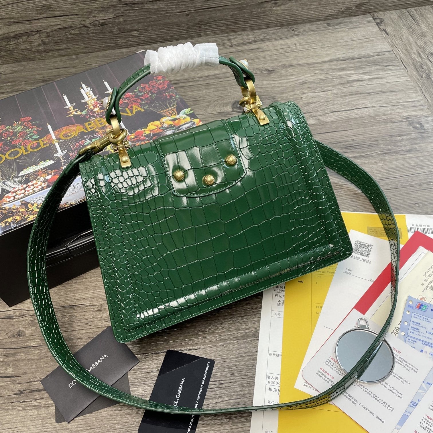 Print Girls Green Travel Bag