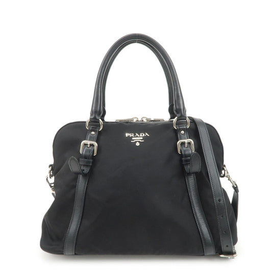 Shoulder Bag 2Way Bag Hand Bag 3 Leather Nylon Black
