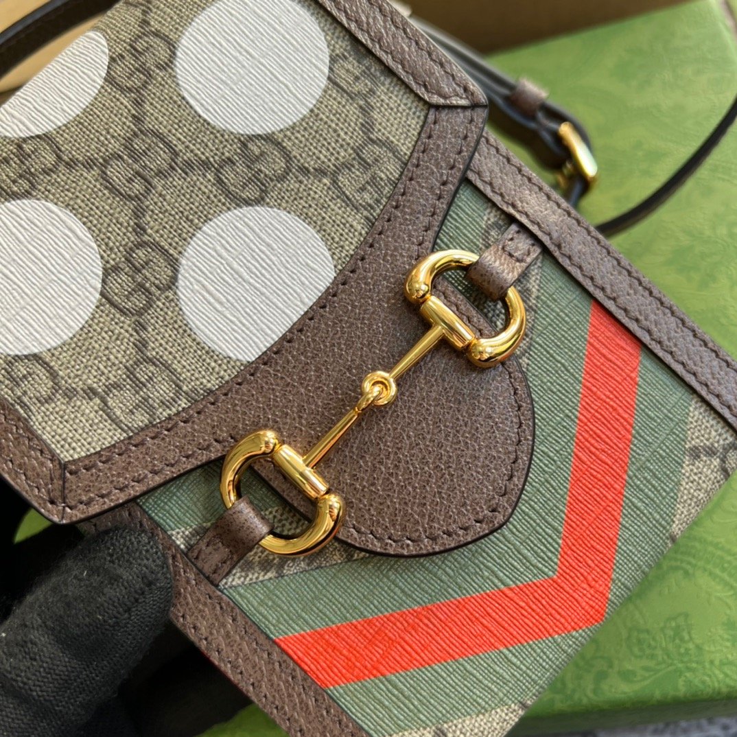 gg Horsebit Ebony gg Supreme Canvas Beige Mini Bag