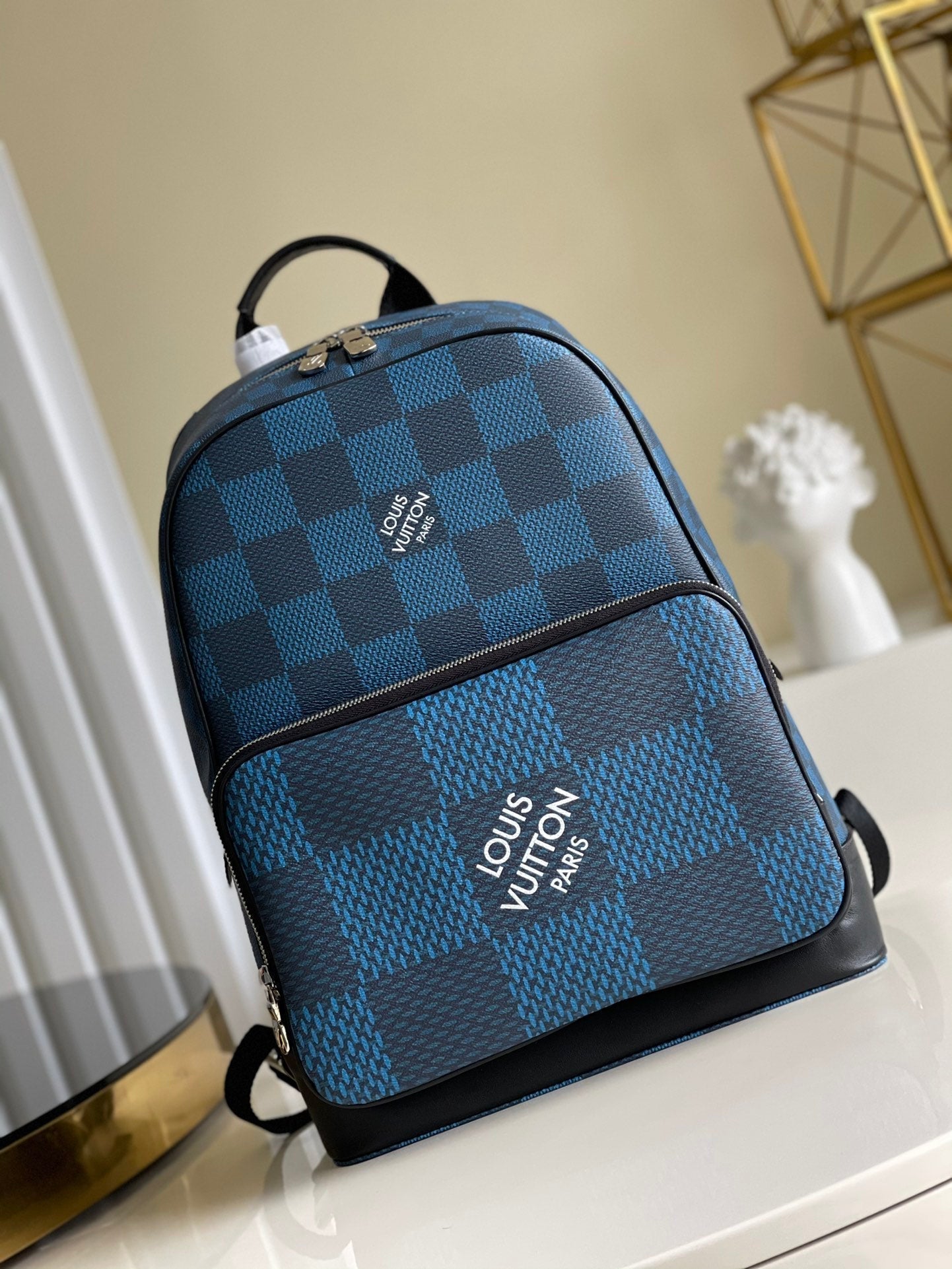 Top Quality Campus Backpack Damier Graphite 3D Canvas Blue