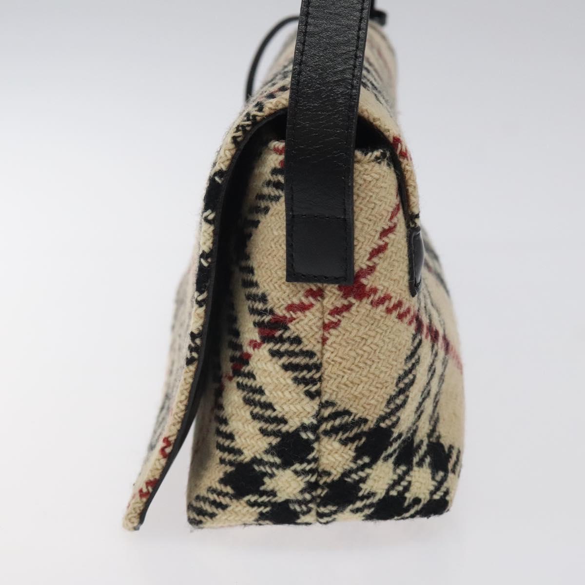 Burberry Nova Check Wool Shoulder Bag Beige
