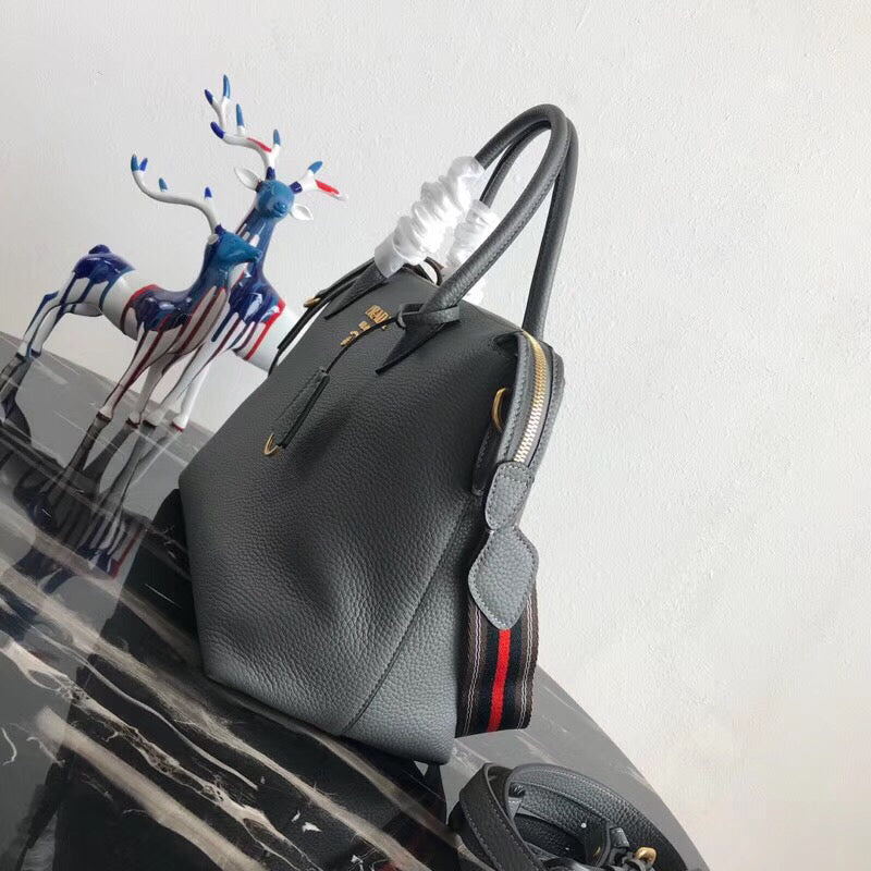 Prada Grey Calf Bag Leather Calf Leather Gray Travel Bag