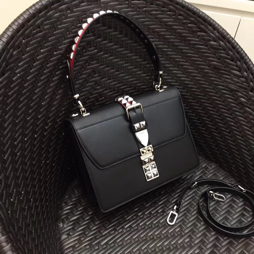 Prada Elektra Shoulder Bag In Leather Black