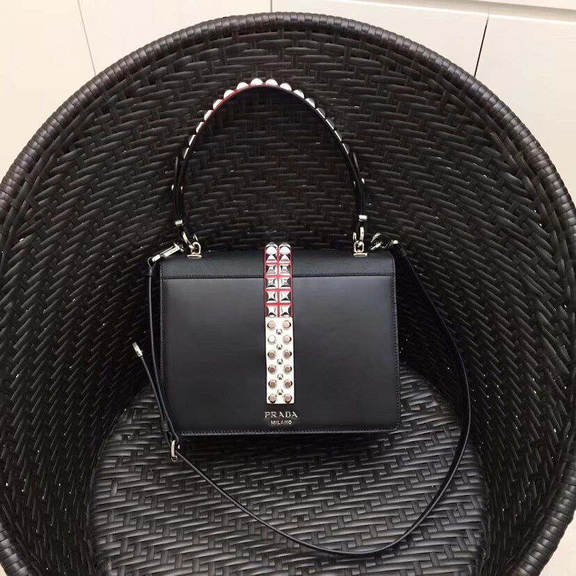 Prada Elektra Shoulder Bag In Leather Black