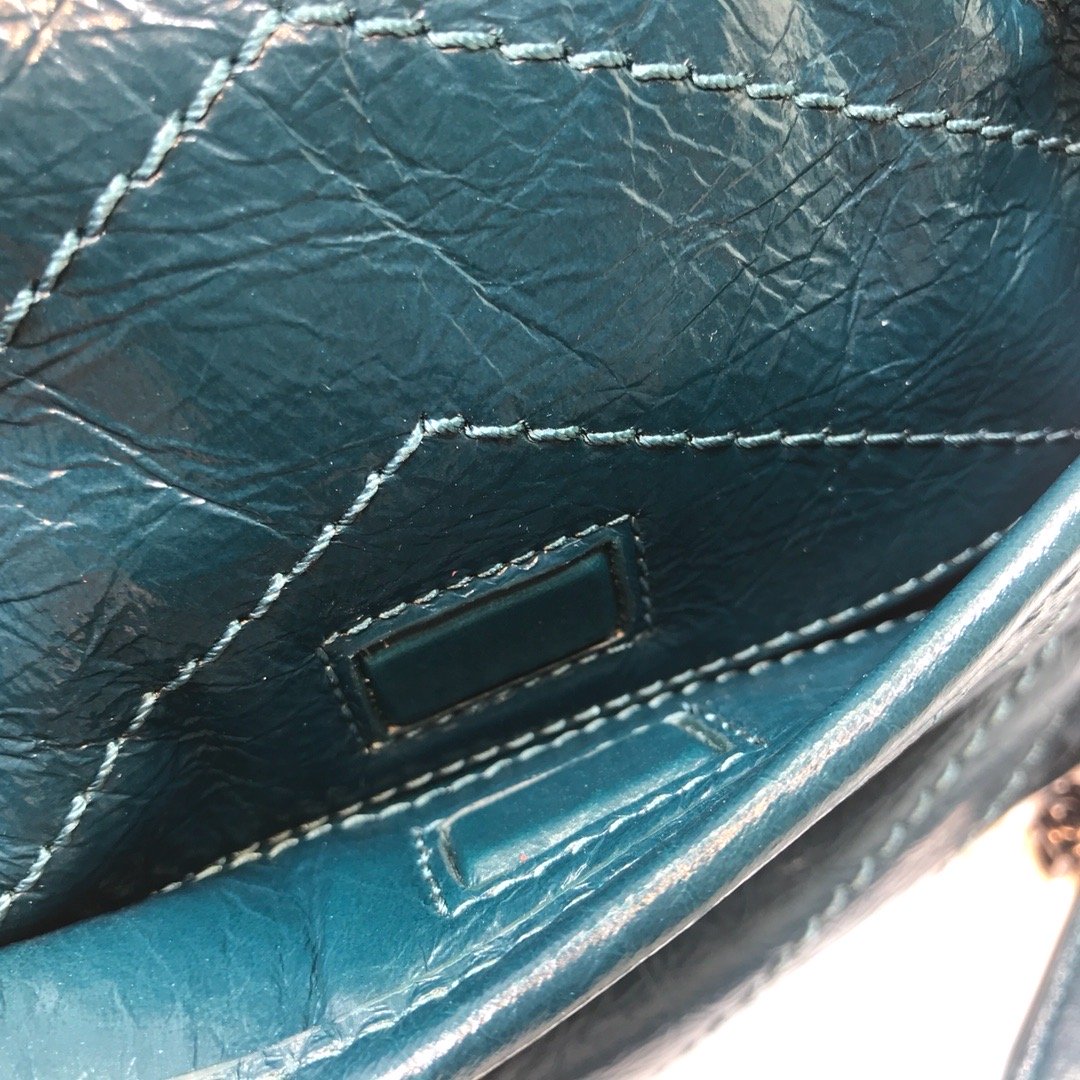 YSL Saint Laurent Niki Baby Crinkled Dark 8in Green Chain Handbag