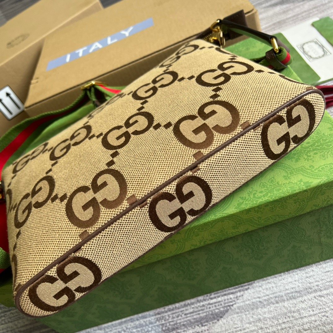gg Jumbo gg Messenger Camel Canvas Messenger Bag