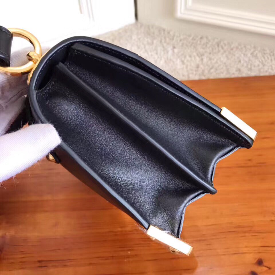Prada Cahier Shoulder Bag In Leather Black
