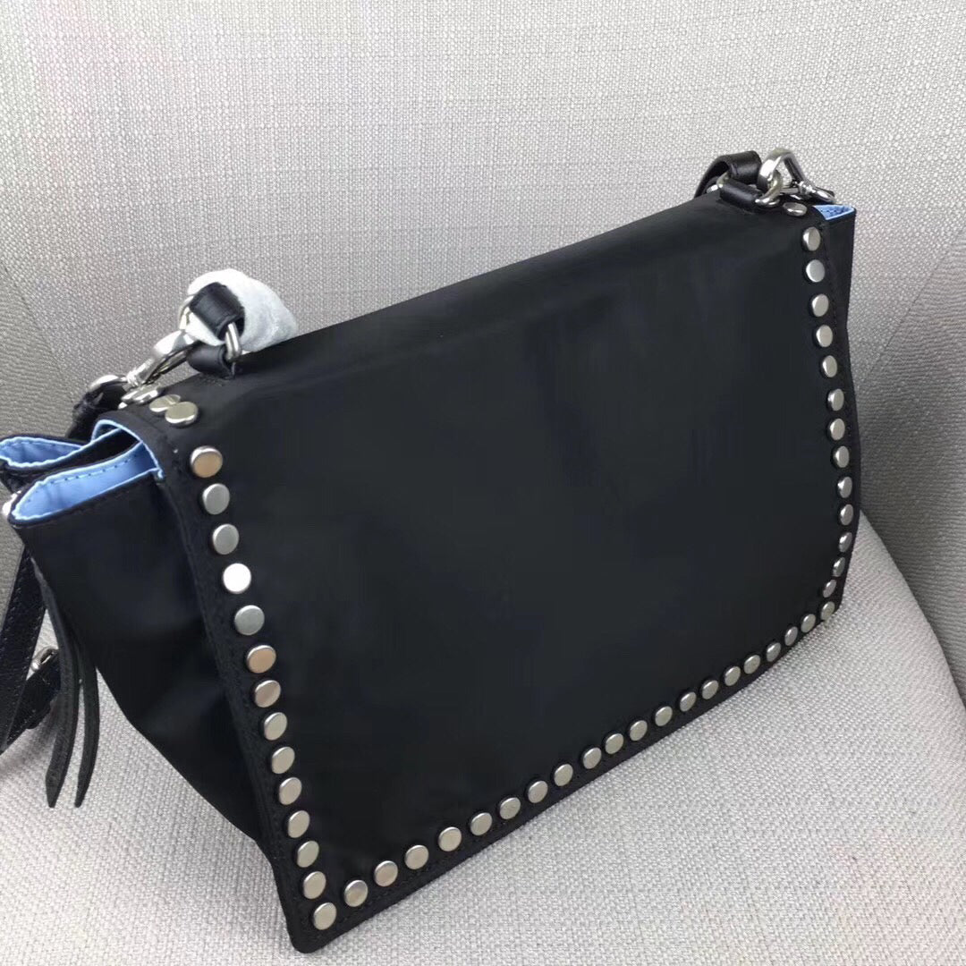 Prada Etiquette Bag In With Stud Trim Nylon Metal Travel Bag