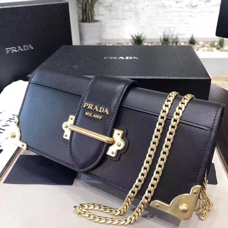 Prada Cahier Clutch In Calf Leather Saffiano Clutch Bag