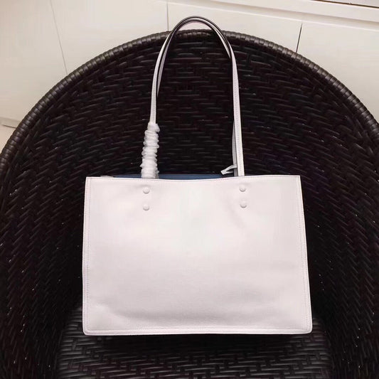 Prada Etiquette Tote Bag In Calf Leather White