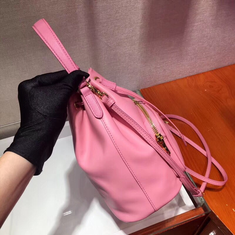 Prada Bag In Calfskin Pink Bucket Bucket Bag